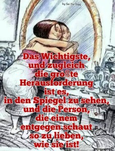 Die Person im Spiegel zu lieben